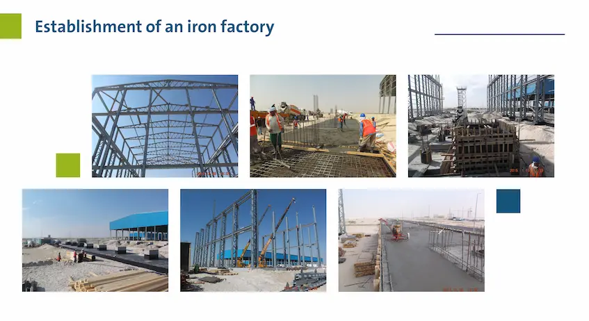 Contracting for the establishment of an iron factory, Secure Construction Company, general contracting